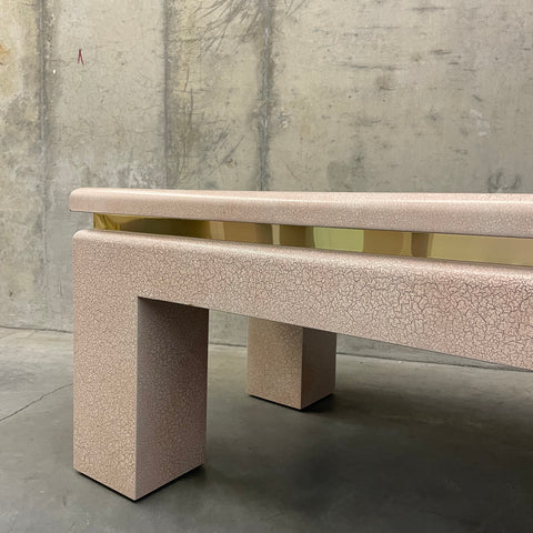 Retro Glam Pink Crackle Coffee Table