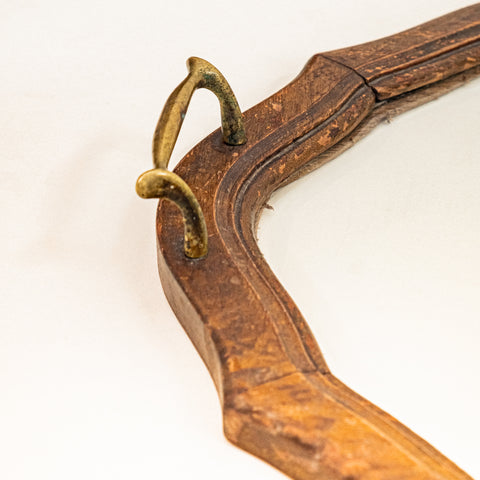 Wood and Plexiglass Tray with Brass Handles